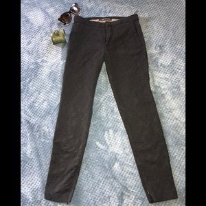 Zara Lace appliqué fitted pants with ankle zippers